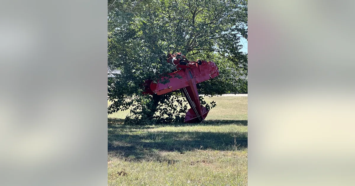 Emergency crews respond after a small biplane crash in Morgan County, Georgia