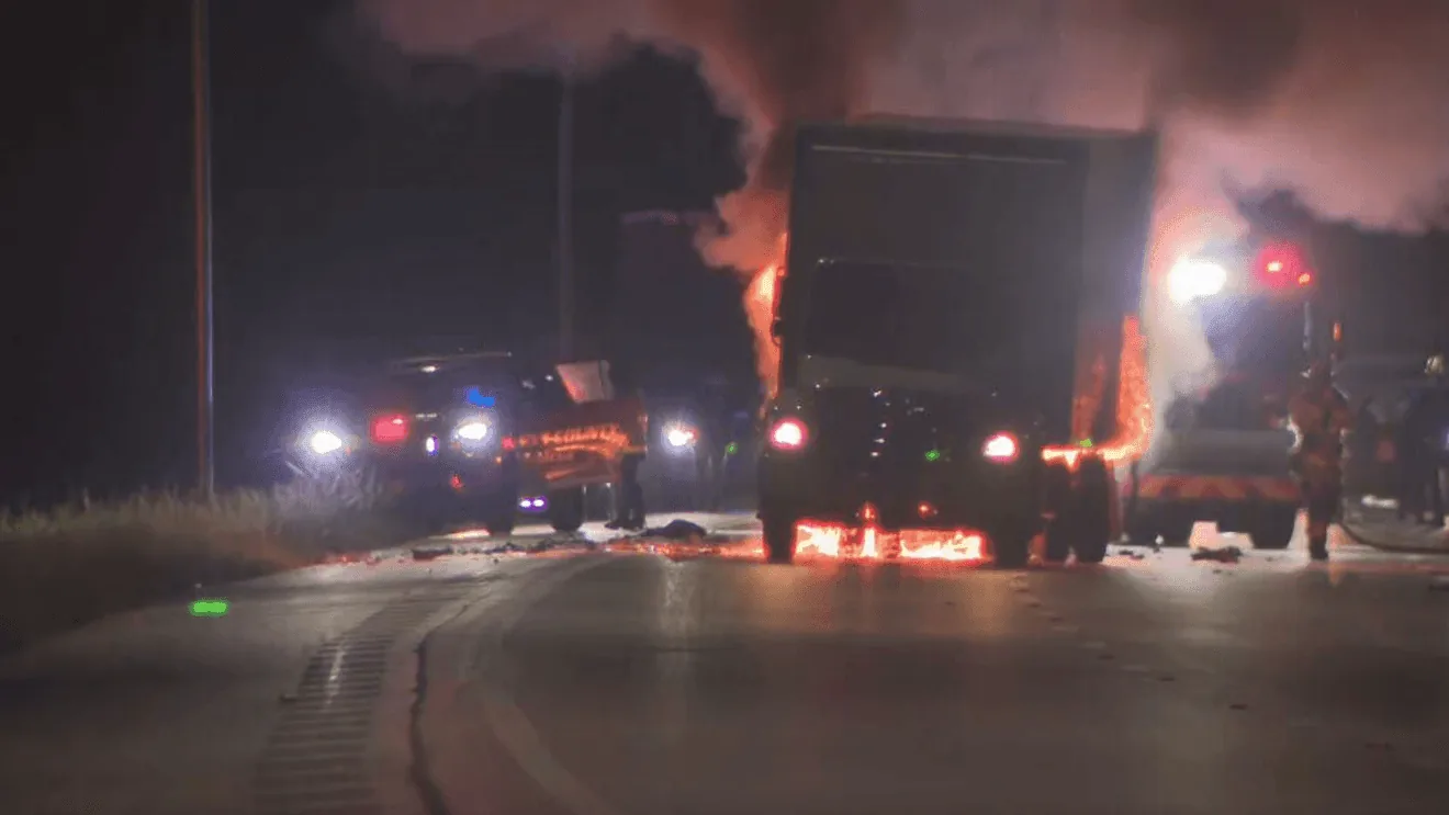 Florida Highway Patrol Says Honda Driver Dies After Fiery Rear-End Crash on Northbound I-95 in Martin County, Closing Lanes for Hours Before Reopening