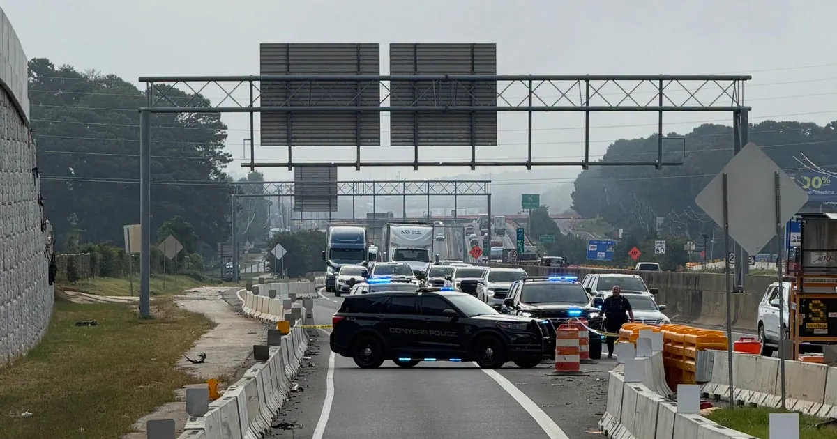 Police investigate a death near an Interstate 20 exit ramp in Conyers, Georgia